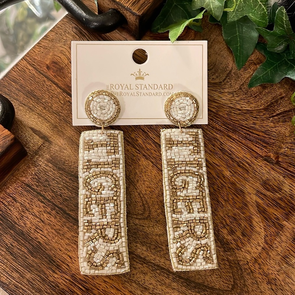 Seed Bead Post Back Earrings • TIGERS